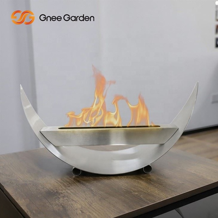 Indoor Tabletop Mini Portable Fire Place Stainless Steel Smokeless Fire Bowl Outdoor Table Top Gas Fire Pit