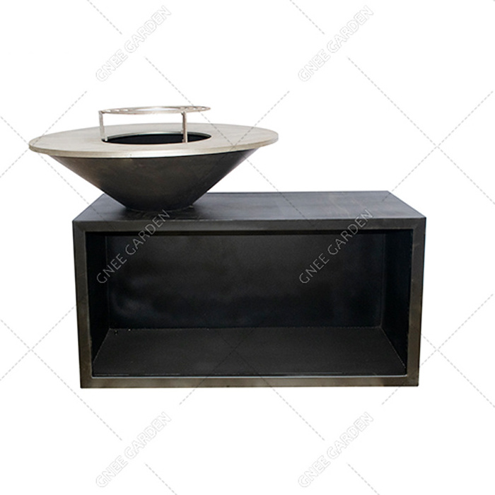 Camping Barbecue Grills Garden Wood Fired Smoker Custom Large Barbeque Charcoal Brazier Outdoor Kitchen Corten Steel BBQ Grill