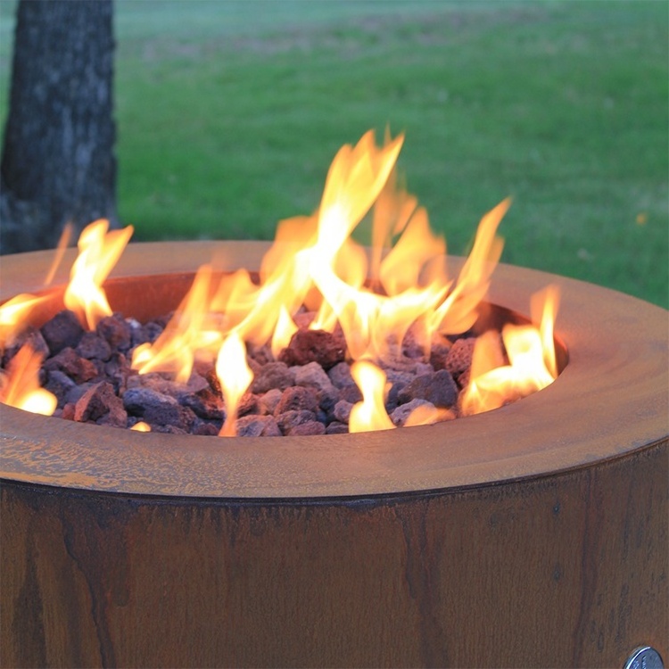 Decorative Modern Design Propane Fire Pit Table Gas Outdoor Corten Steel Fire Pit Nature Gas