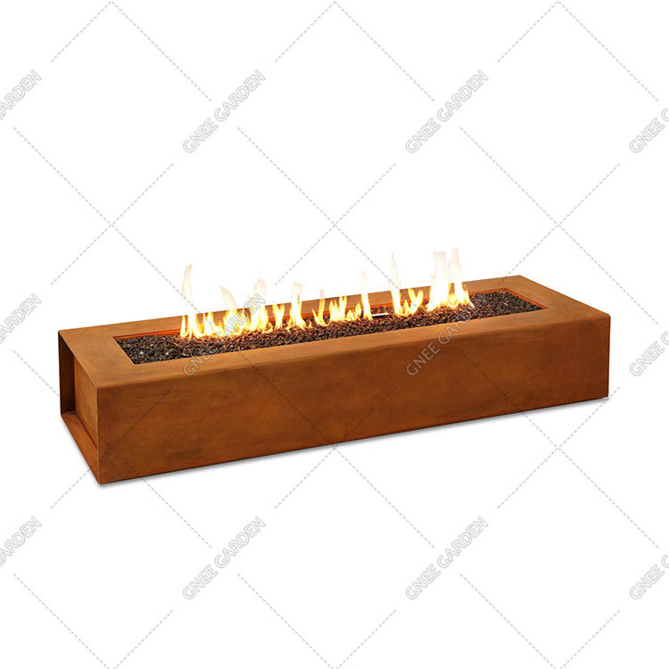 Outdoor Smokeless Corten Steel Gas Fire Pit Table