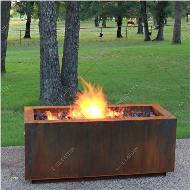 Outdoor Smokeless Corten Steel Gas Fire Pit Table