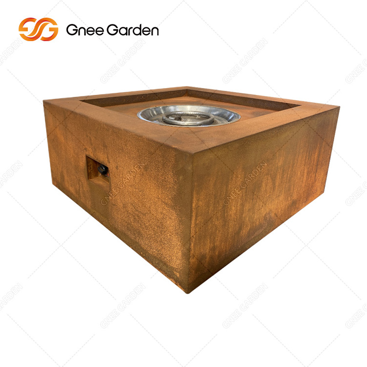 corten steel low smoke fire pit table top fire pit bowl concrete tabletop fire pit