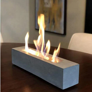 Rectangular Indoor Portable Smokeless Tabletop Concrete Cement Fire pit table