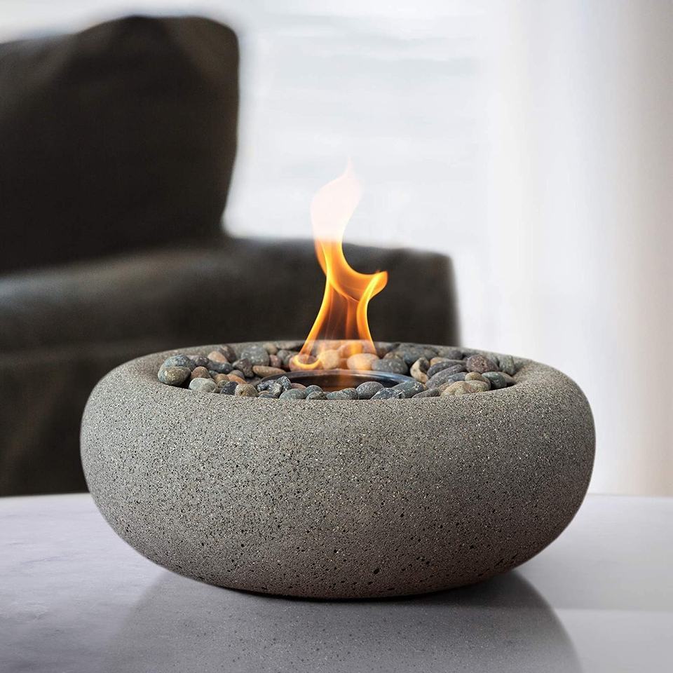 Wholesale Hot sale Table Top Fireplace Tabletop Bio Ethanol Concrete Cement Fire Bowl Indoor Fire Pit