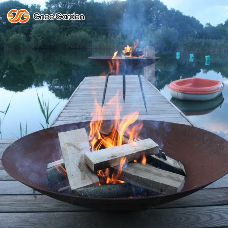 Unique Design Corten Steel Fire Bowl Metal Brazier Charcoal Table Outdoor Fire Pit