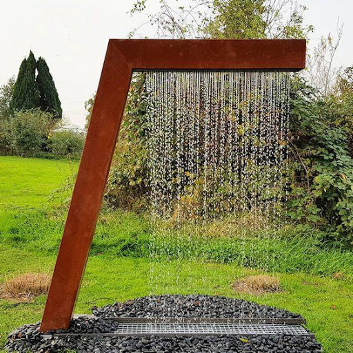 Led Light Outdoor Garden corten Steel Water Fountain