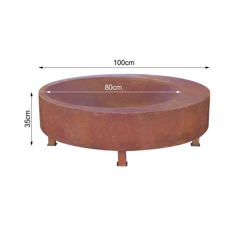 Unique Design Corten Steel Fire Bowl Metal Brazier Charcoal Table Outdoor Fire Pit