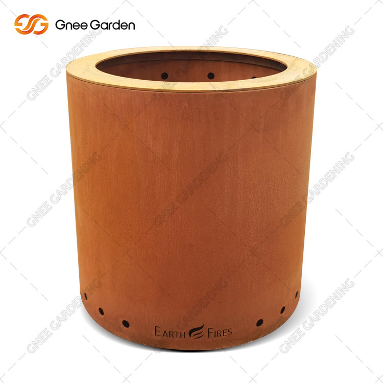 Corten Steel Extra Large Fire Pit And Water Bowl Outdoor Patio Fire pit