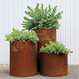 Customized Indoor Home Outdoor Raised Garden Corten Steel large Planters Rectangular Planter Box Flower Pot