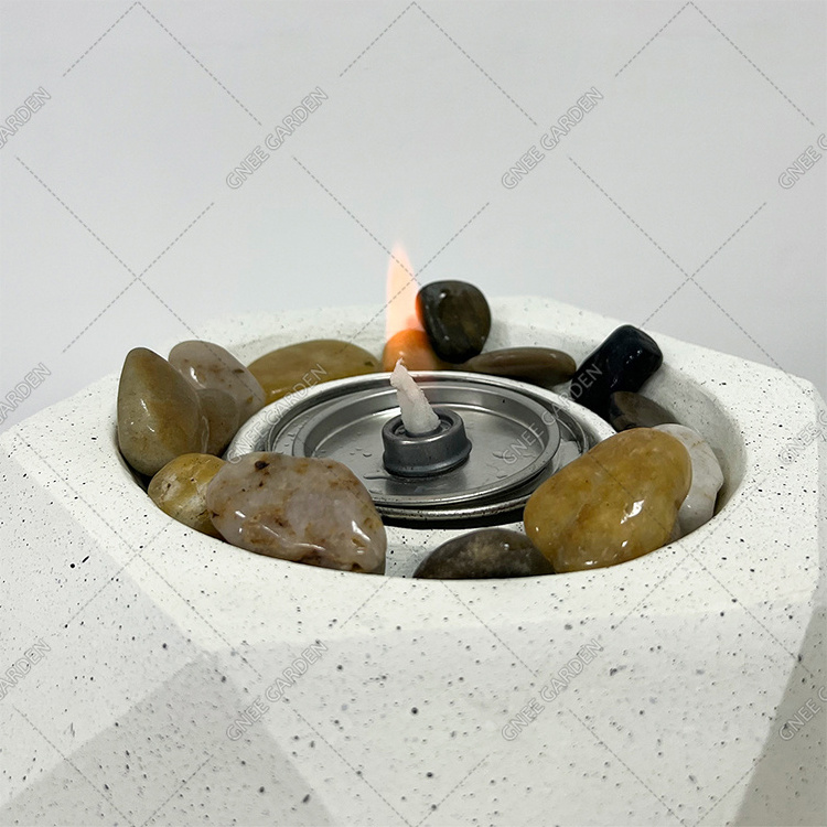 Concrete Alcohol Patio Table Top Ethanol Firepit Camping Outdoor Smokeless Modern Tabletop Bioethanol Fire Pit Bowl Fireplace