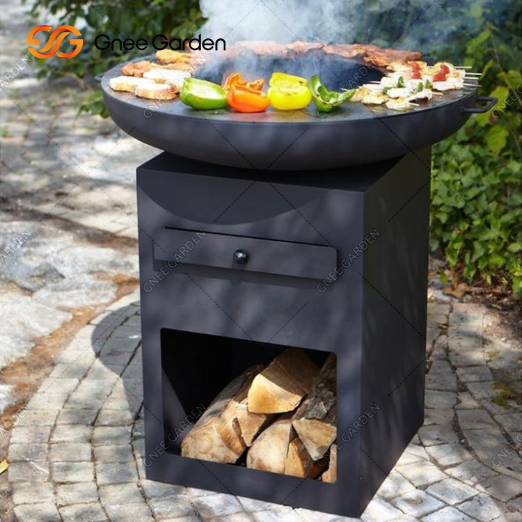 Outdoor Cooking Grill China Manufacturer Garden Kitchens Rust Corten Steel Fire Pit Heavy Duty BBQ