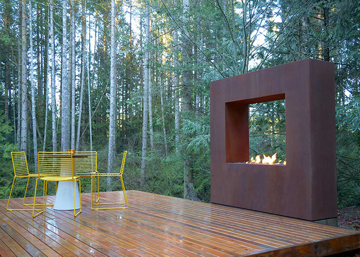 Corten Metal Fireplace Accessories/corten Steel Fireplace Table Outdoor