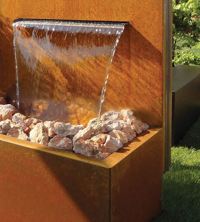 Garden corten steel pond wall water feature corten steel water curtain outdoor outdoor fountains corten steel waterscape