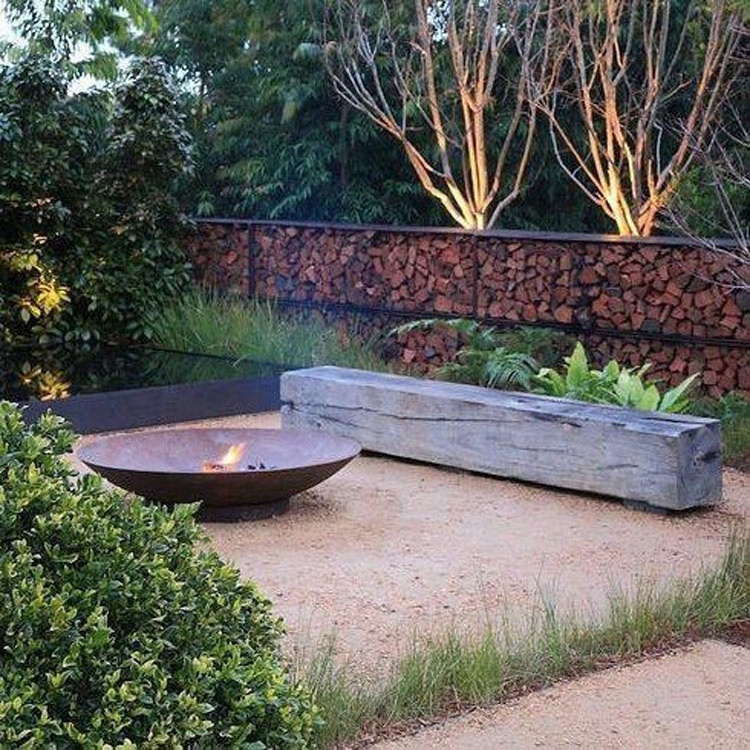 Garden Round Outdoor Fire Bowl Wood Decoration Indoor warming Corten Steel Fire Pit