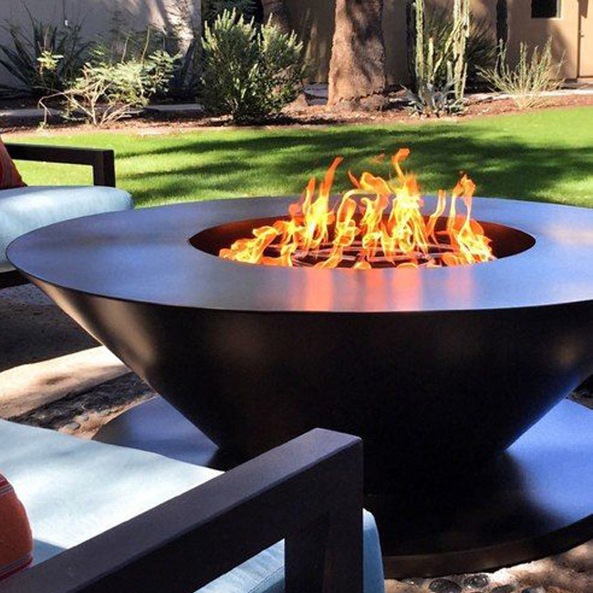 Globe Outdoor Corten Steel Fire Pit Heavy Duty Firepit