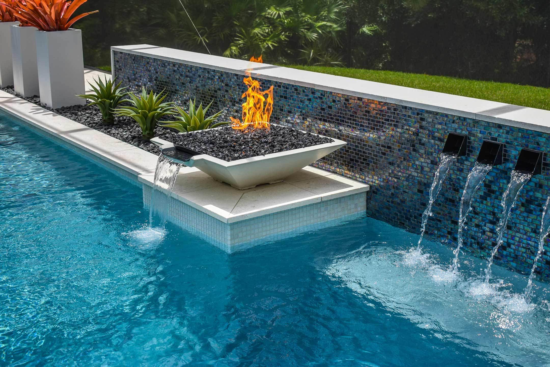 Corten Steel Water Fountain outdoor propane fire pit outdoor gas fire-pit with water feature