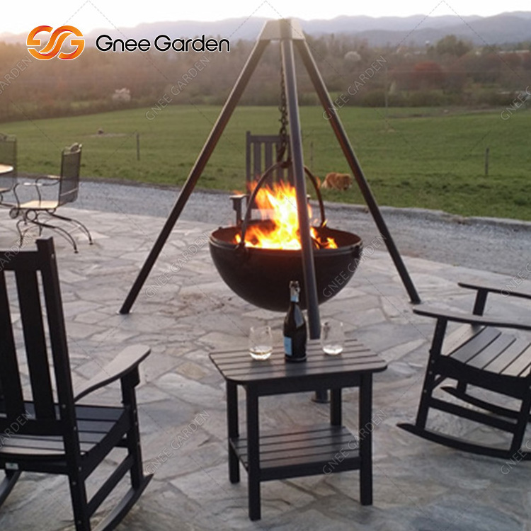 Extra Large Rack Cauldron Triangle Fire Pit With Tripod Stand Fire Bowl