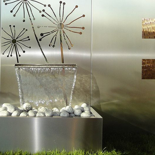 outdoor indoor stainless steel garden water fountain wall, pond water fall water features, water fall pool