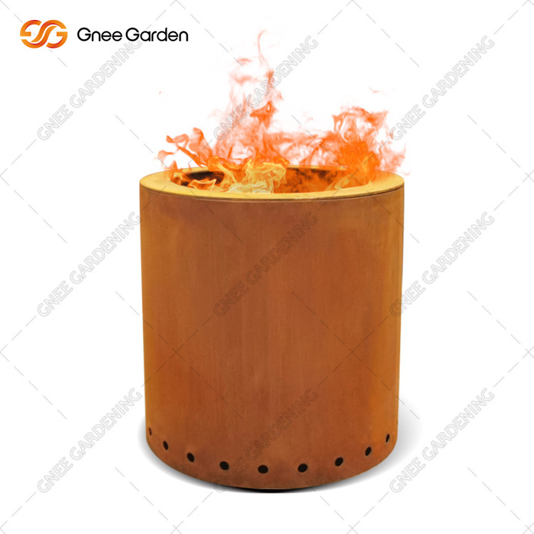 Corten Steel Extra Large Fire Pit And Water Bowl Outdoor Patio Fire pit