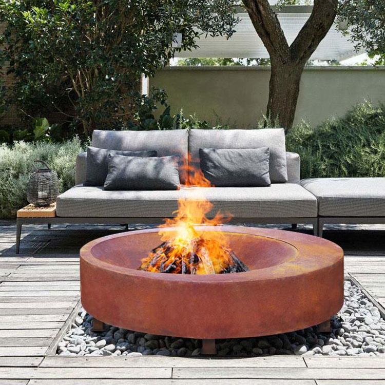 Unique Design Corten Steel Fire Bowl Metal Brazier Charcoal Table Outdoor Fire Pit