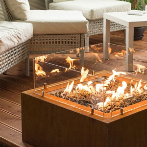 Outdoor Firepit Gas Fire Table Rusted Fire Pit ODM Customized Gas Fireplaces for Garden Patio Deck