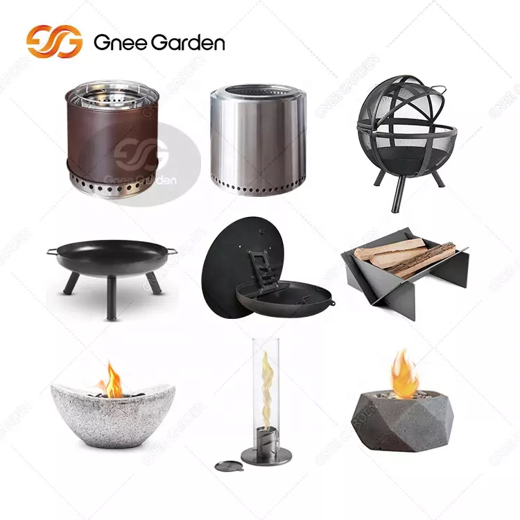 Gnee NEW Design Rock Effect Mini Table Top Fire Pit Burner Ethanol Table Fire Pit Bowl Smokeless Tabletop Bioethanol Fireplace