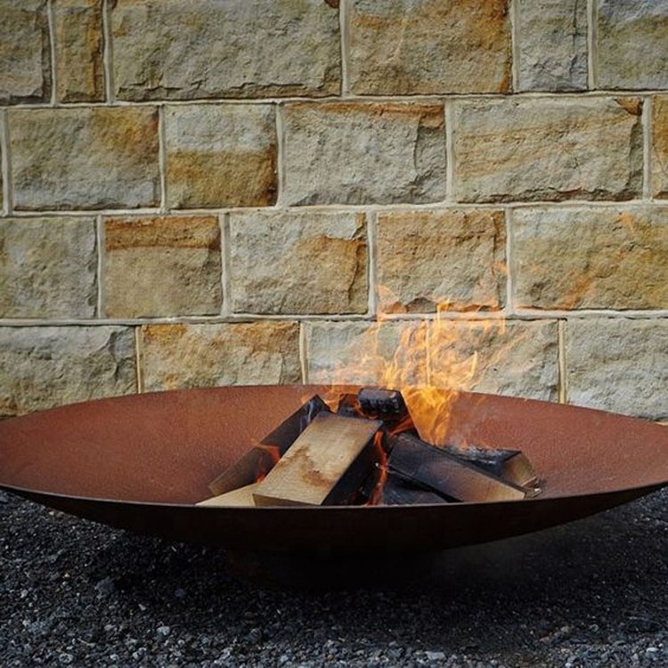 Garden Round Outdoor Fire Bowl Wood Decoration Indoor warming Corten Steel Fire Pit