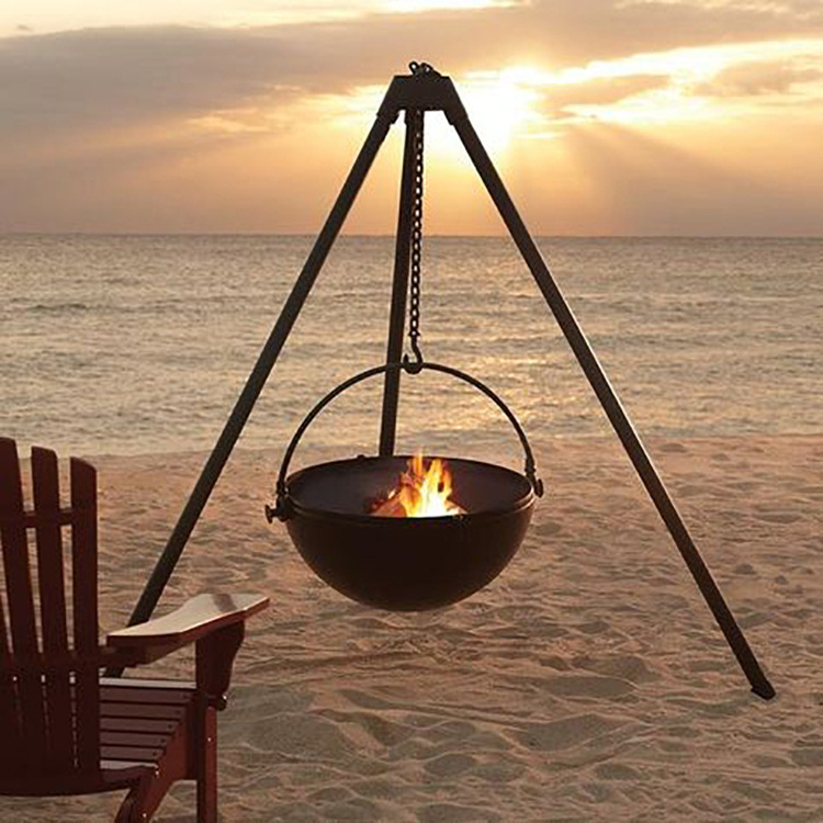 Extra Large Rack Cauldron Triangle Fire Pit With Tripod Stand Fire Bowl BestSuppliers