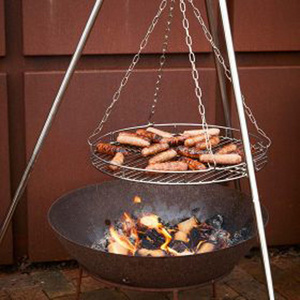 Fire Pit Cooking Swing Grate Height Adjustable Garden Tripod Balcony Hanging Chain Bbq Grill