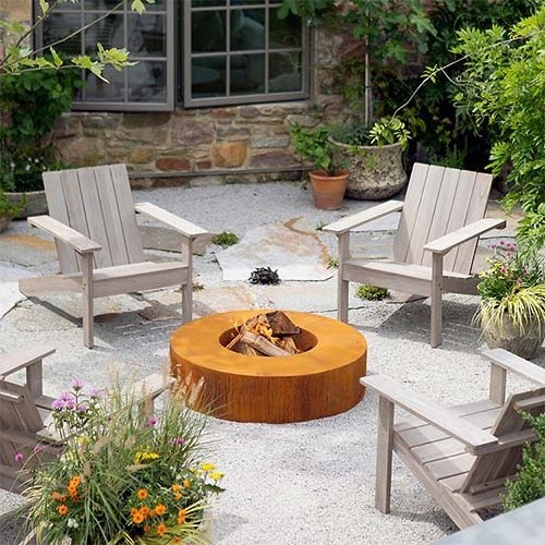 Globe Outdoor Corten Steel Fire pit