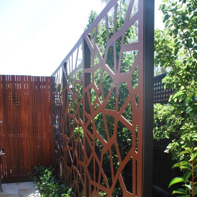 Modern minimalist creative wrought iron screen Nordic corten steel screen