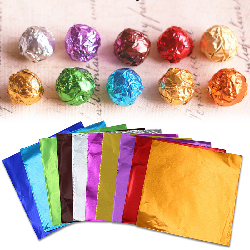 Packing Aluminum Foils Chocolate Candy Wrapping Paper Food Roll Colored Gold Foil Aluminum Wrap Foil for Chocolate Wrapper