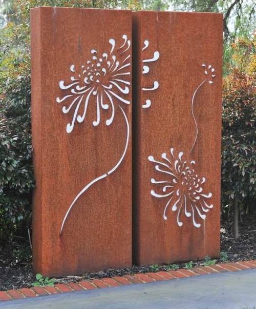 Modern minimalist creative wrought iron screen Nordic corten steel screen