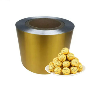 Packing Aluminum Foils Chocolate Candy Wrapping Paper Food Roll Colored Gold Foil Aluminum Wrap Foil for Chocolate Wrapper