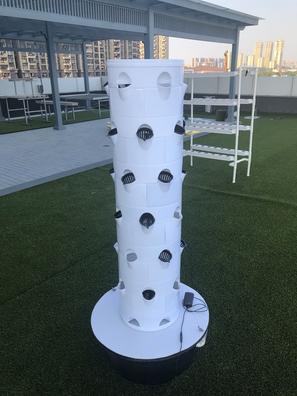 36plants Hydroponic Greenhouse Plant Vertical Tower Growing Systems Lettuce Plant Tower Plastic Tower 75*75*45cm 3 Months 155cm