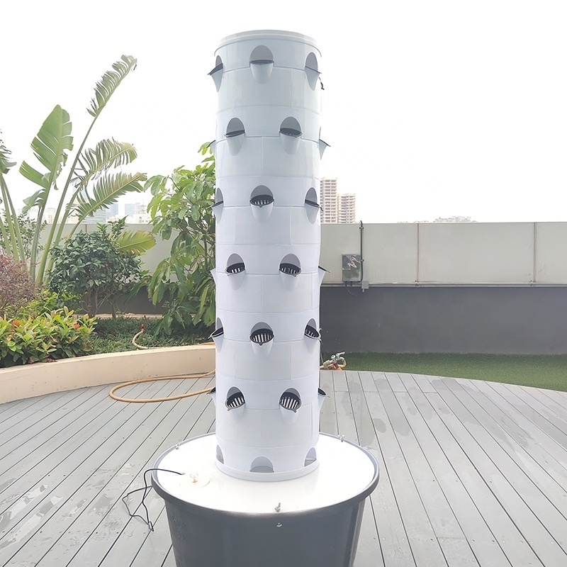 36plants Hydroponic Greenhouse Plant Vertical Tower Growing Systems Lettuce Plant Tower Plastic Tower 75*75*45cm 3 Months 155cm