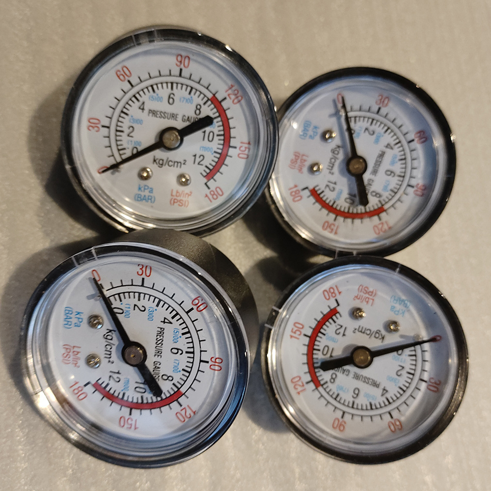 8bar Y40 1/8 Plastic Case Back Mount General Pressure Gauge for Pipeline manometer Air compressor part