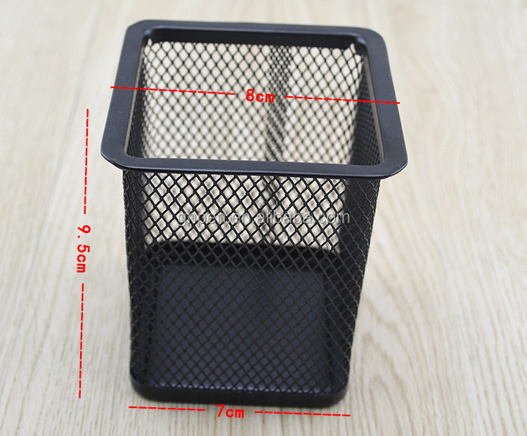 wholesale square custom desk metal mesh pen holder