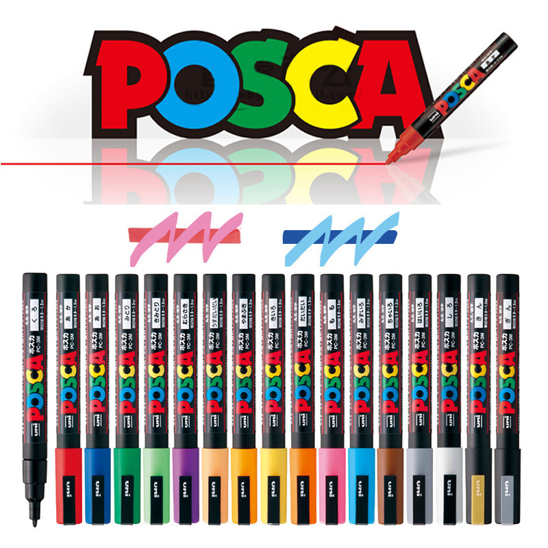 Uni Posca Bee Keeping Paint Marker Pens - PC-1M 1MR 3M 5M 7M 8k- All Sizes