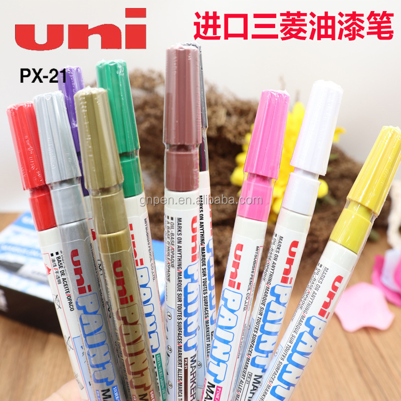 Wholesale Mitsubishi px-21 15 Colors Waterproof Car Tyre Tire Tread Rubber Metal permanent Paint Marker Pen