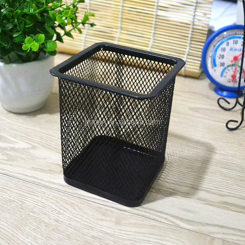 wholesale square custom desk metal mesh pen holder