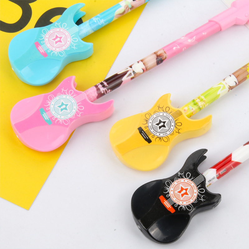 Hot Selling Cute Kawaii Plastic Gel Pen Creative Guitar Pens For Kids Gift Korean Stationery