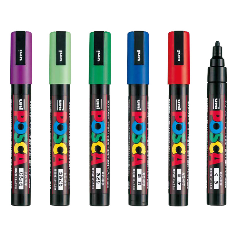 Uni Posca Bee Keeping Paint Marker Pens - PC-1M 1MR 3M 5M 7M 8k- All Sizes