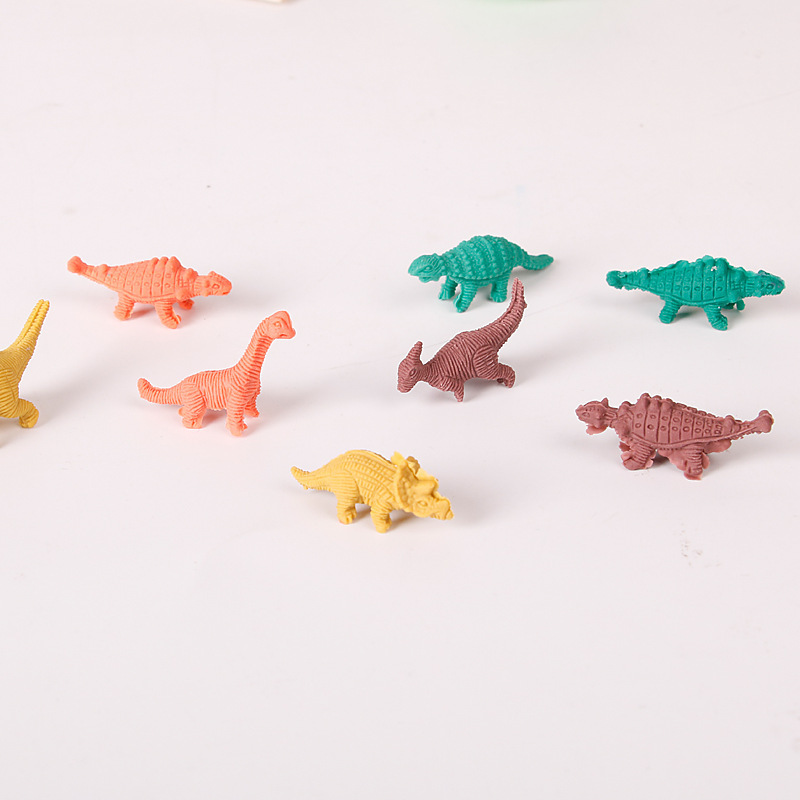 Best Selling 8 pcs/set Mini Cute Kawaii TPR Eraser Creative Dinosaur Eraser For Kids Gift Korean Stationery