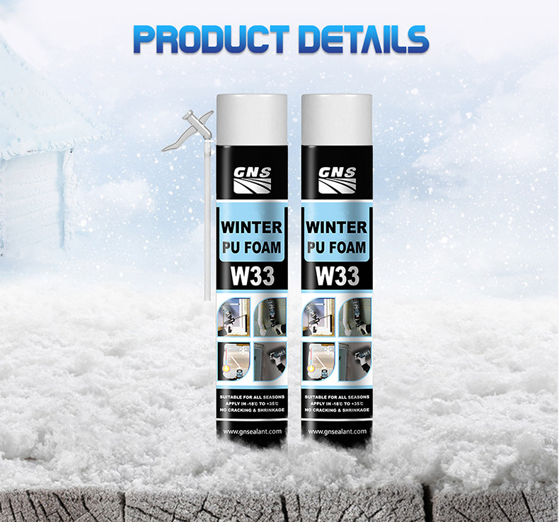 winter Polyurethane spray foam all seasons PU Foam gun type 750ml