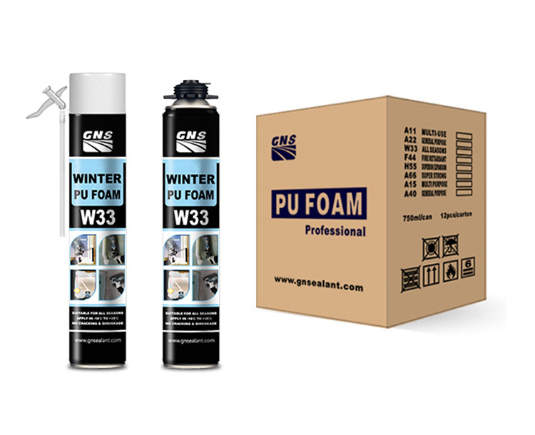 winter Polyurethane spray foam all seasons PU Foam gun type 750ml