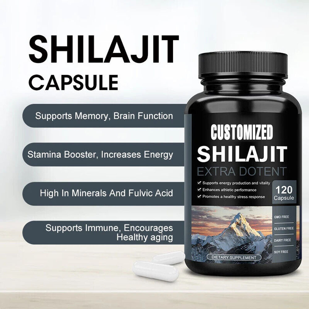 100% Pure Gmp Certified Premium Shilajit Capsules In High Minerals Shilajit Resin Pure Himalayan Shilajit