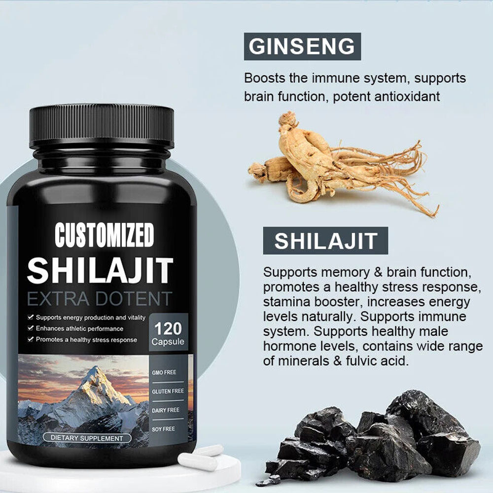 100% Pure Gmp Certified Premium Shilajit Capsules In High Minerals Shilajit Resin Pure Himalayan Shilajit