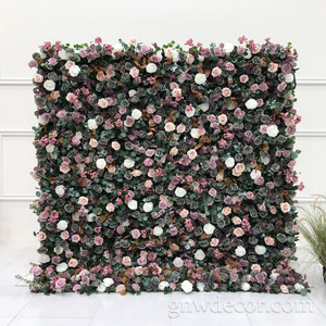 GNW Wedding backdrop Artificial  flower  wall Roll Up Wall Wedding Decor Flower event artificial flower wall panels