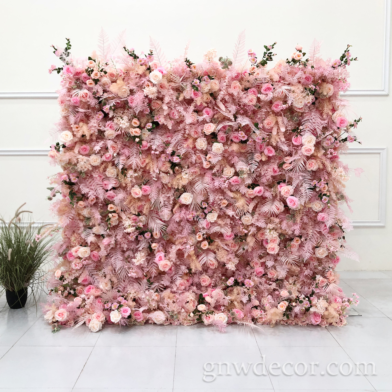 GNW Artificial Flower For Wall Decoration rose Flower Wall Backdrop Wedding artificial flower wall backdrop